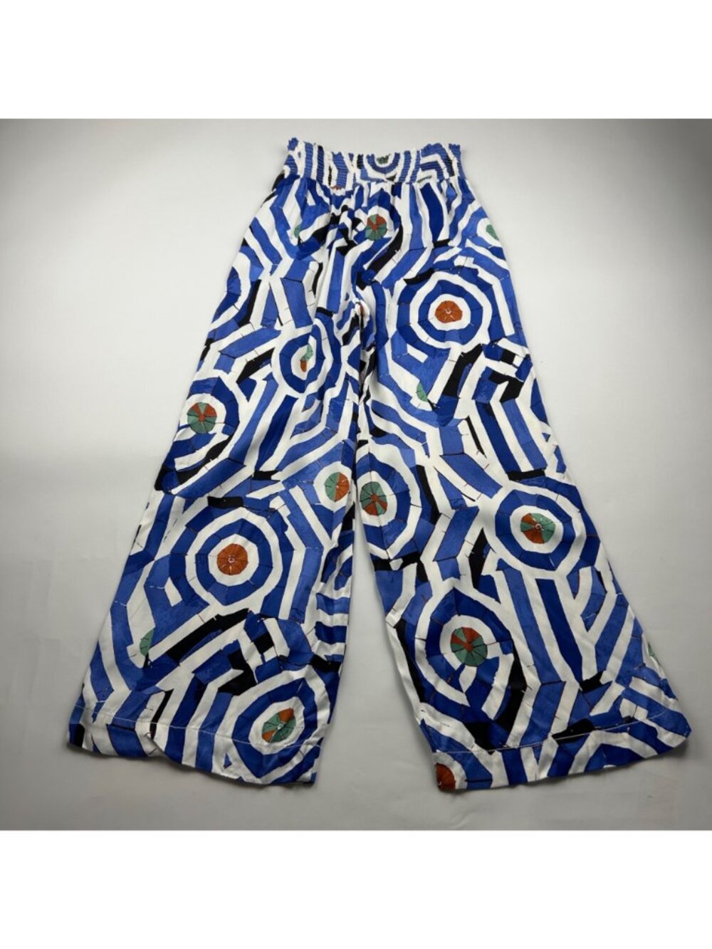 MAEVE Bright Blue Kaledescope Print Slinky Wide Leg Pant XS - Picture 7 of 8